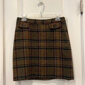 Boden Plaid 100% Wool Skirt